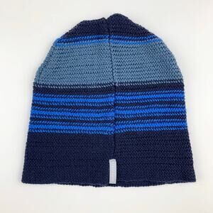 Icebreaker Beanie Hat Merino Wool Knit Blue Stripe Women's S